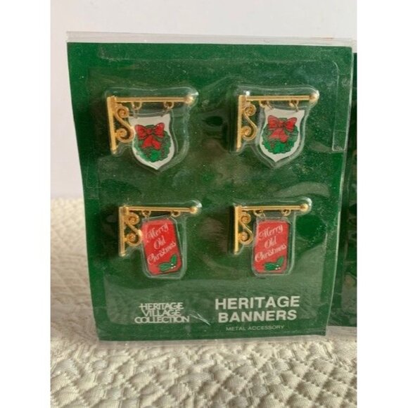 Department 56 Heritage Banners Set of 3 - New - Picture 2 of 6